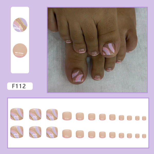 12 Sizes-24 Pcs Press On Nails F112