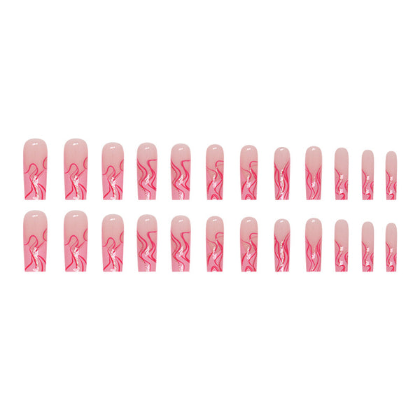 12 Sizes-24 Pcs Press On Nails G007