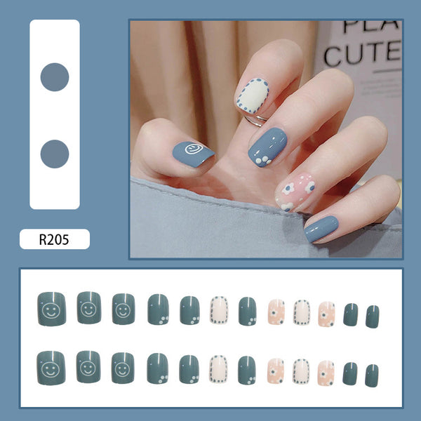 12 Sizes-24 Pcs Press On Nails R201