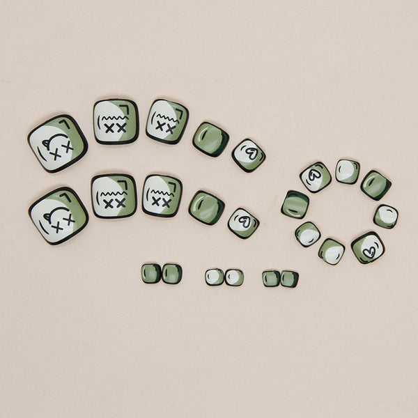 12 Sizes-24 Pcs Press On Nails F095