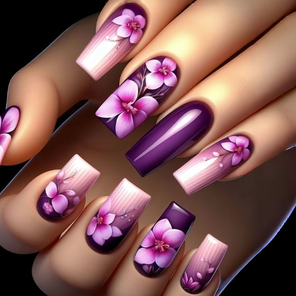 12 Sizes-24 Pcs Press On Nails Y719