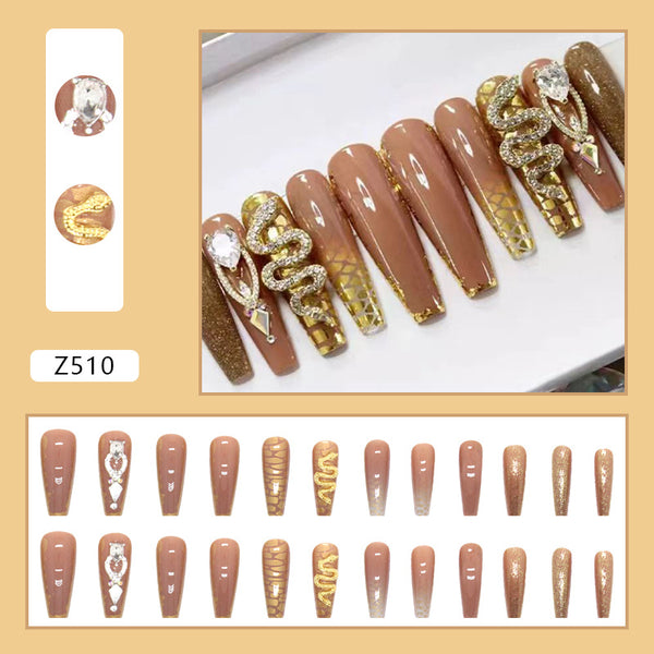 12 Sizes-24 Pcs Press On Nails Z510