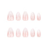 Almond Glossy Medium Oval Pink Press on Nails