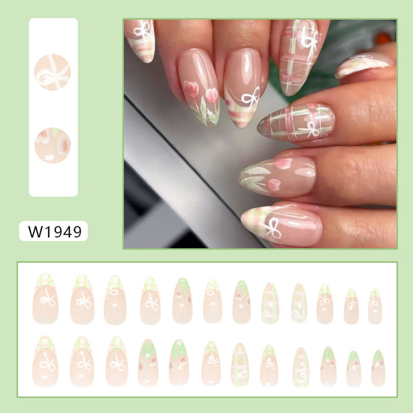 12 Sizes-24 Pcs Press On Nails W1949