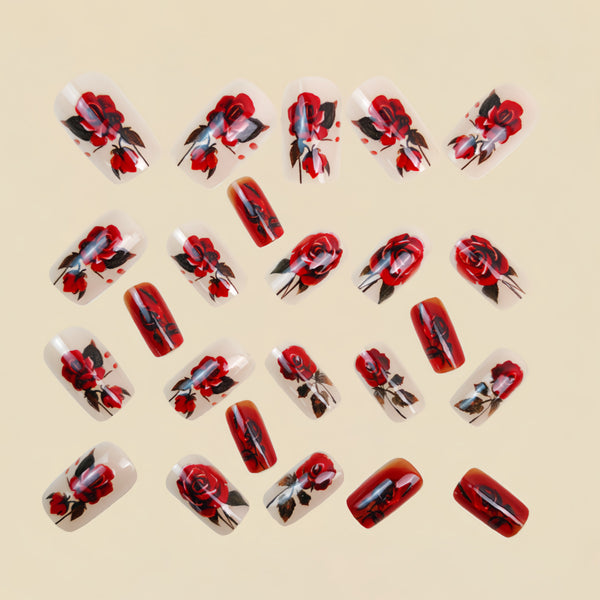 12 Sizes-24 Pcs Press On Nails Y1663