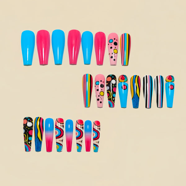12 Sizes-24 Pcs Press On Nails Y1579