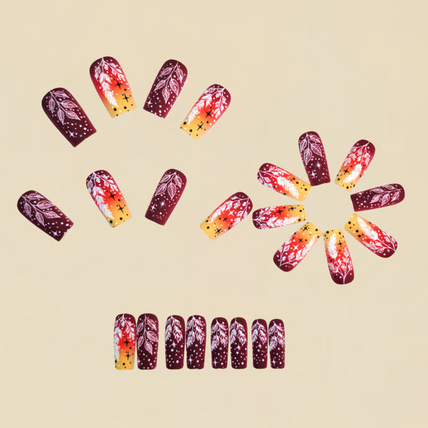 12 Sizes-24 Pcs Press On Nails Y1643