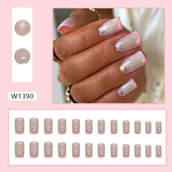 12 Sizes-24 Pcs Press On Nails W1390