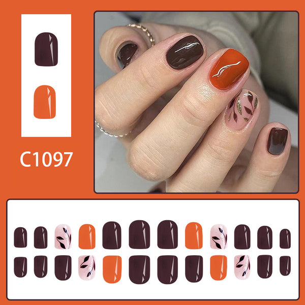 12 Sizes-24 Pcs Press On Nails C1097