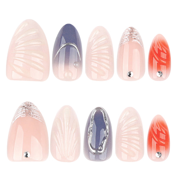 12 Sizes-24 Pcs Press On Nails JP4034