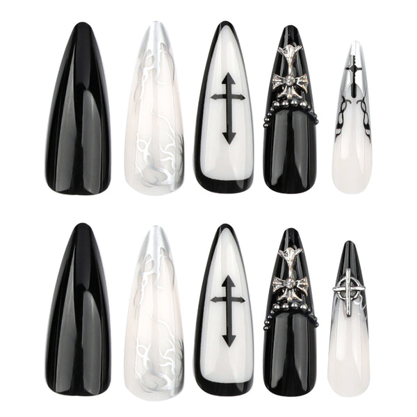 12 Sizes-24 Pcs Press On Nails JP3470