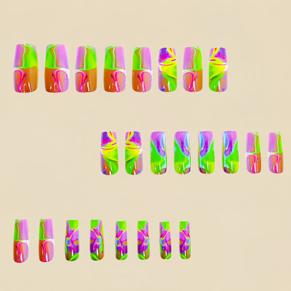 12 Sizes-24 Pcs Press On Nails Y413
