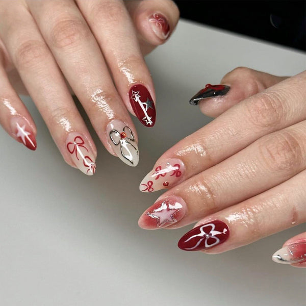 12 Sizes-24 Pcs Press On Nails JP3256