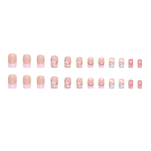 12 Sizes-24 Pcs Press On Nails W329
