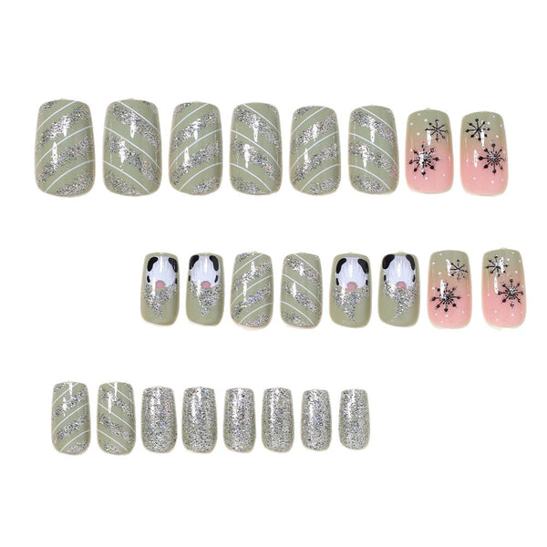 12 Sizes-24 Pcs Press On Nails R-ShengDan2
