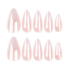 Almond Glossy Medium Pink Press on Nails