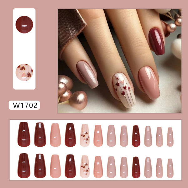 12 Sizes-24 Pcs Press On Nails W1702