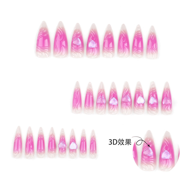 12 Sizes-24 Pcs Press On Nails JP3244