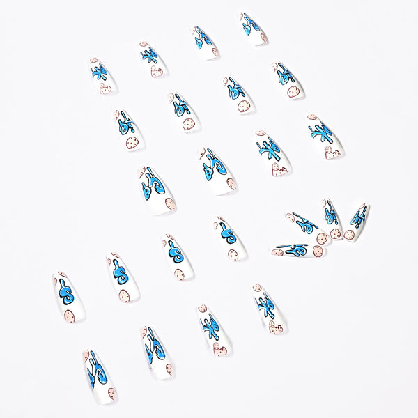 12 Sizes-24 Pcs Press On Nails JP1169