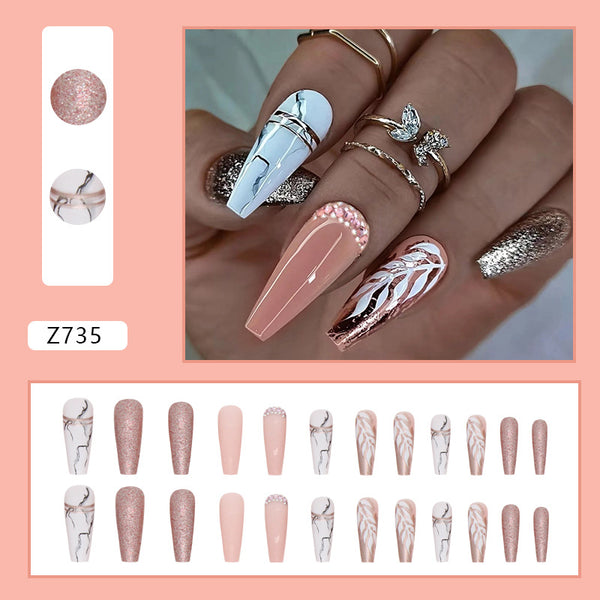 12 Sizes-24 Pcs Press On Nails Z735