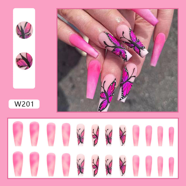 12 Sizes-24 Pcs Press On Nails W201
