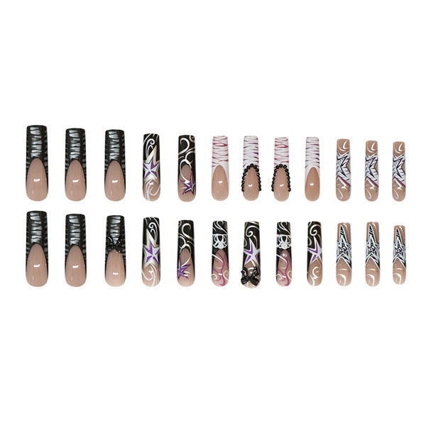 12 Sizes-24 Pcs Press On Nails Z995