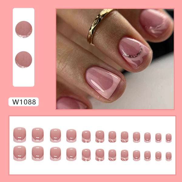 12 Sizes-24 Pcs Press On Nails W1114