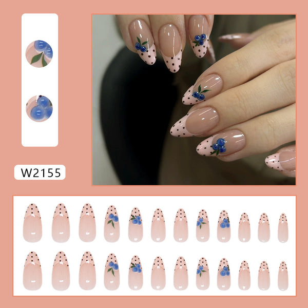 12 Sizes-24 Pcs Press On Nails W2155