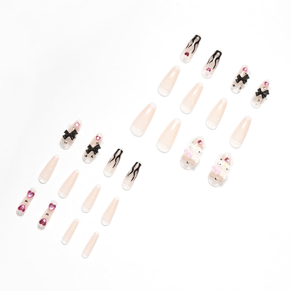 12 Sizes-24 Pcs Press On Nails JP1324