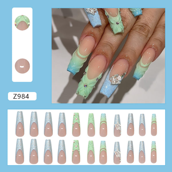 12 Sizes-24 Pcs Press On Nails Z984