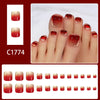 12 Sizes-24 Pcs Press On Nails C1774
