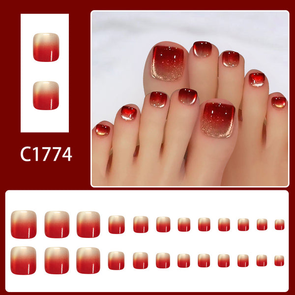 12 Sizes-24 Pcs Press On Nails C1774
