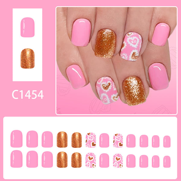 12 Sizes-24 Pcs Press On Nails C1454