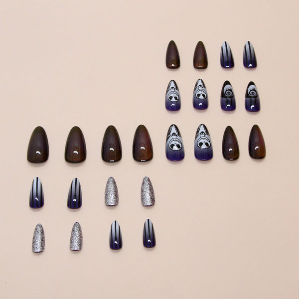 12 Sizes-24 Pcs Press On Nails W1831