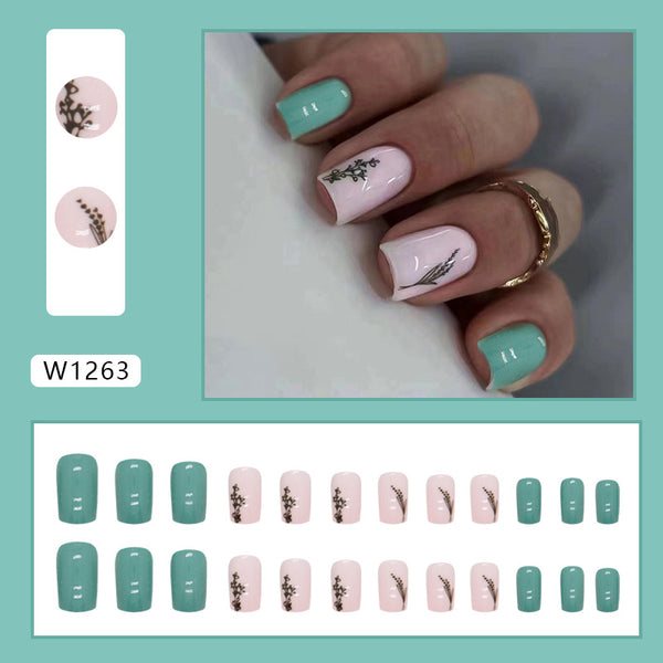 12 Sizes-24 Pcs Press On Nails W1263