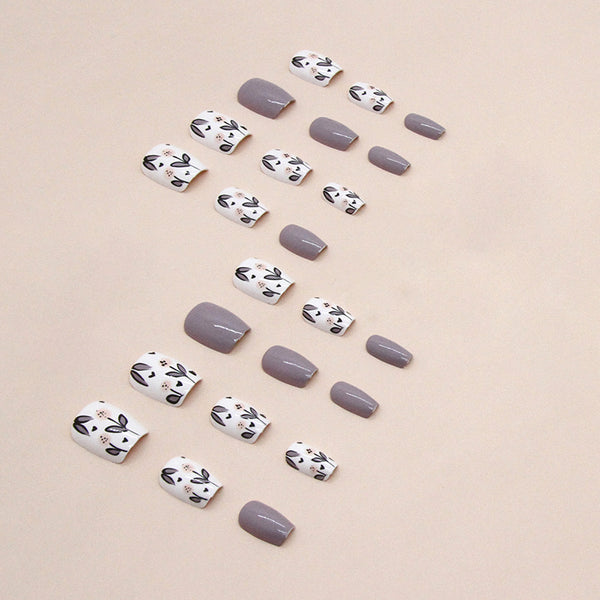 12 Sizes-24 Pcs Press On Nails W1184