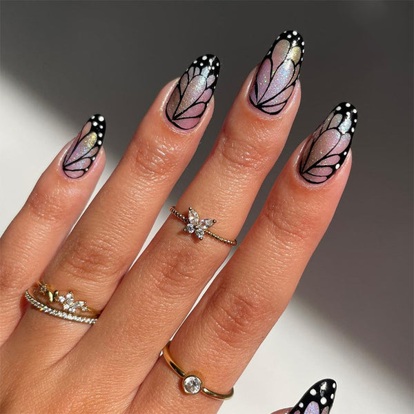 12 Sizes-24 Pcs Press On Nails W1250