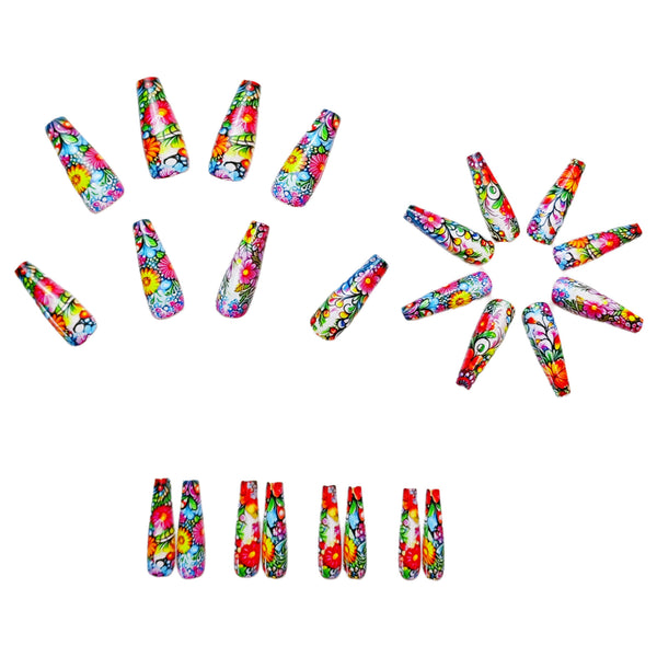 12 Sizes-24 Pcs Press On Nails Y615