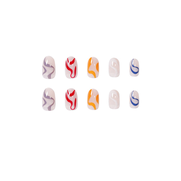 12 Sizes-24 Pcs Press On Nails JP1413