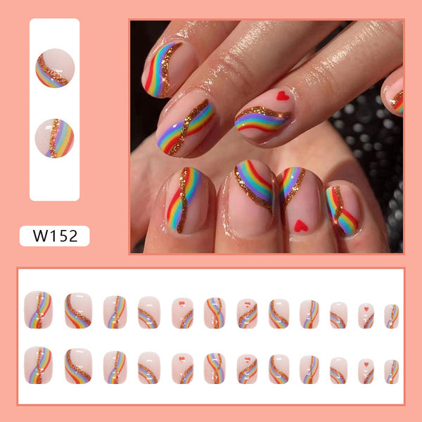 12 Sizes-24 Pcs Press On Nails W152