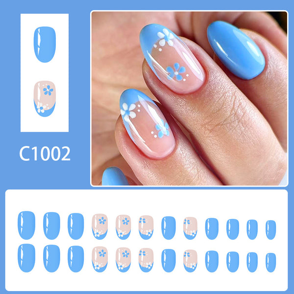 12 Sizes-24 Pcs Press On Nails C1002