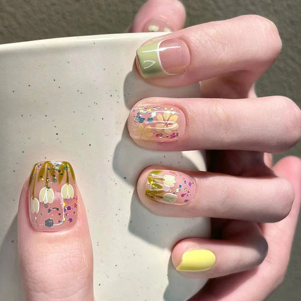12 Sizes-24 Pcs Press On Nails R864