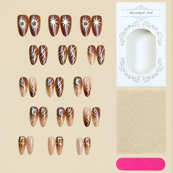 12 Sizes-24 Pcs Press On Nails y2037-30