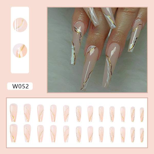 12 Sizes-24 Pcs Press On Nails W052