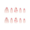 Almond French Glossy Medium Pink Press on Nails