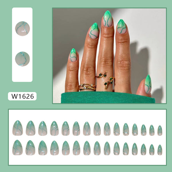 12 Sizes-24 Pcs Press On Nails W1626