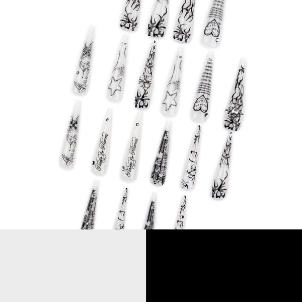 12 Sizes-24 Pcs Press On Nails JP4339