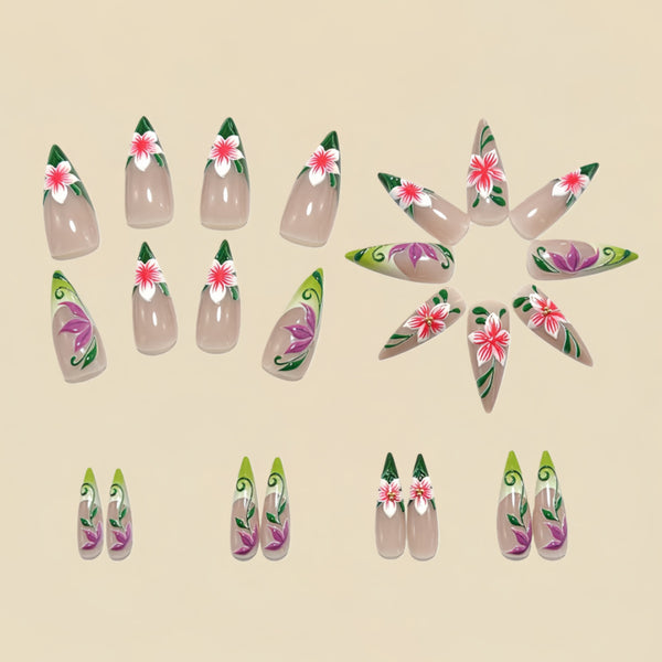 12 Sizes-24 Pcs Press On Nails Y1822