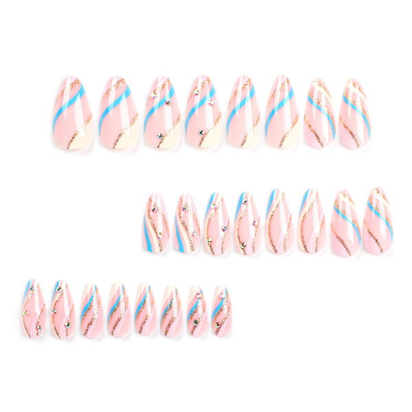 12 Sizes-24 Pcs Press On Nails JP2988
