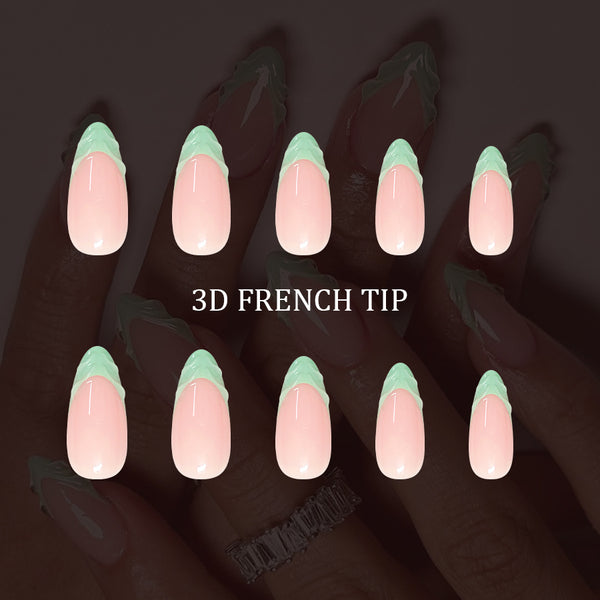 12 Sizes-24 Pcs Press On Nails C1325